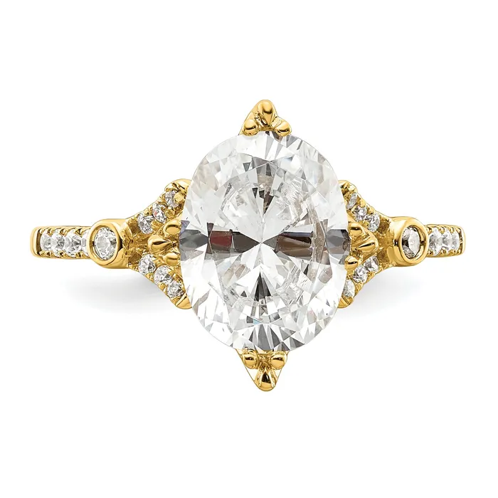 Rings Goldia 200ct CZ Solid Real 14k Polish 2ct Oval Engagement Dia Ring