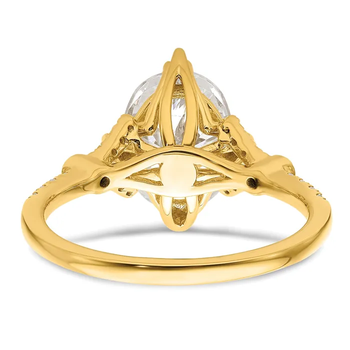 Rings Goldia 200ct CZ Solid Real 14k Polish 2ct Oval Engagement Dia Ring