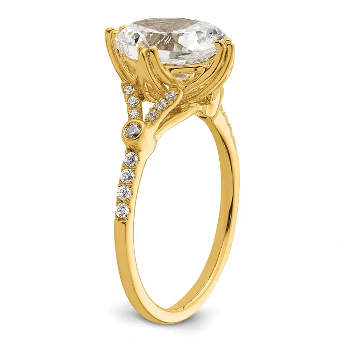 Rings Goldia 200ct CZ Solid Real 14k Polish 2ct Oval Engagement Dia Ring