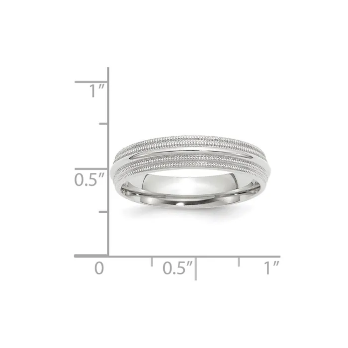 Rings Goldia Solid 14K White Gold 5mm Double Milgrain Comfort Fit MensWomens Wedding Band Ring Size 105 Rings Goldia Solid 14K White Gold 5mm Double Milgrain Comfort Fit MensWomens Wedding Band Ring Size 105
