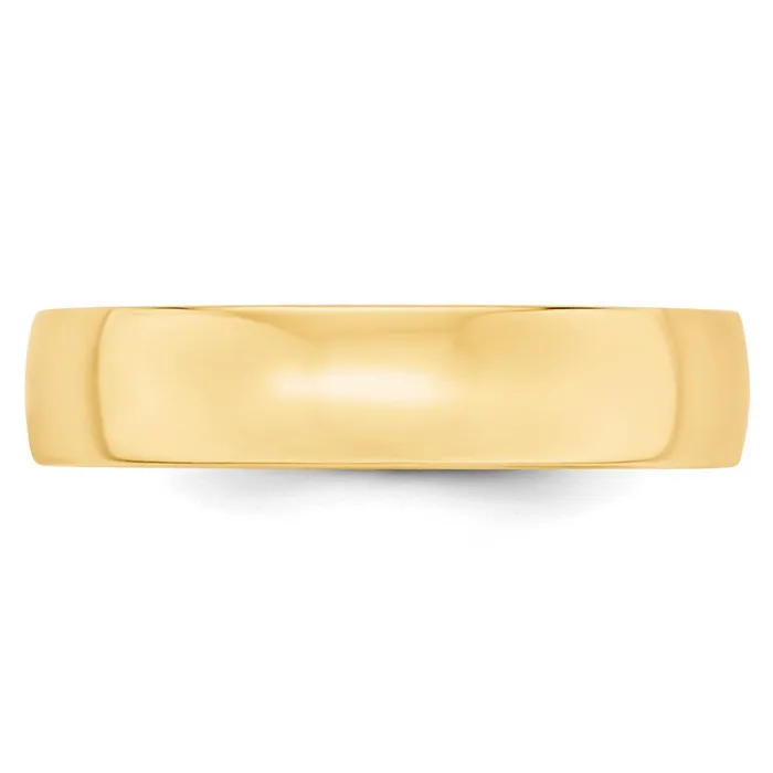 Solid 10K Yellow Gold 5mm Light Weight Comfort Fit MensWomens Wedding Band Ring Size 125 Goldia Rings