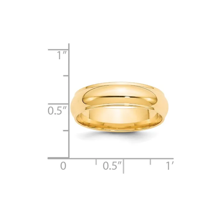 Solid 10K Yellow Gold 6mm Half Round with Edge MensWomens Wedding Band Ring Size 105 Goldia Rings Solid 10K Yellow Gold 6mm Half Round with Edge MensWomens Wedding Band Ring Size 105 Goldia Rings