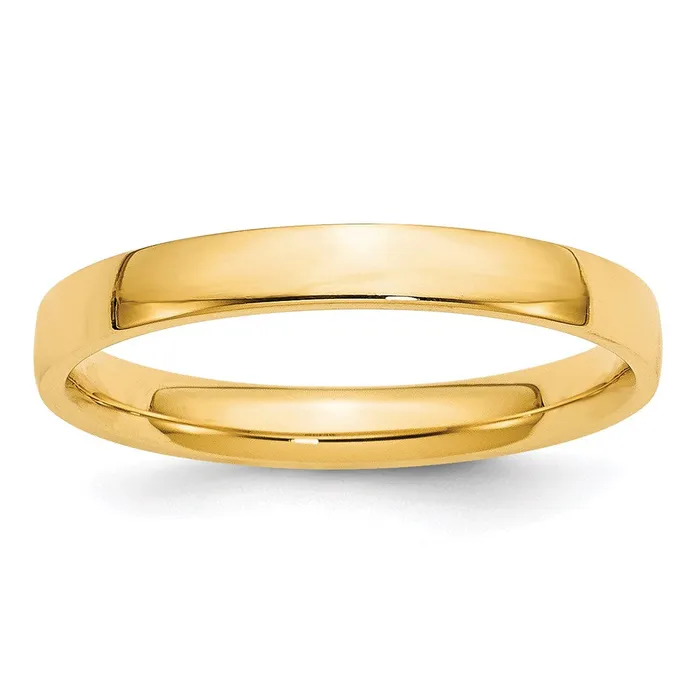 Solid 14K Yellow Gold 3mm Light Weight Comfort Fit MensWomens Wedding Band Ring Size 7 Goldia Rings