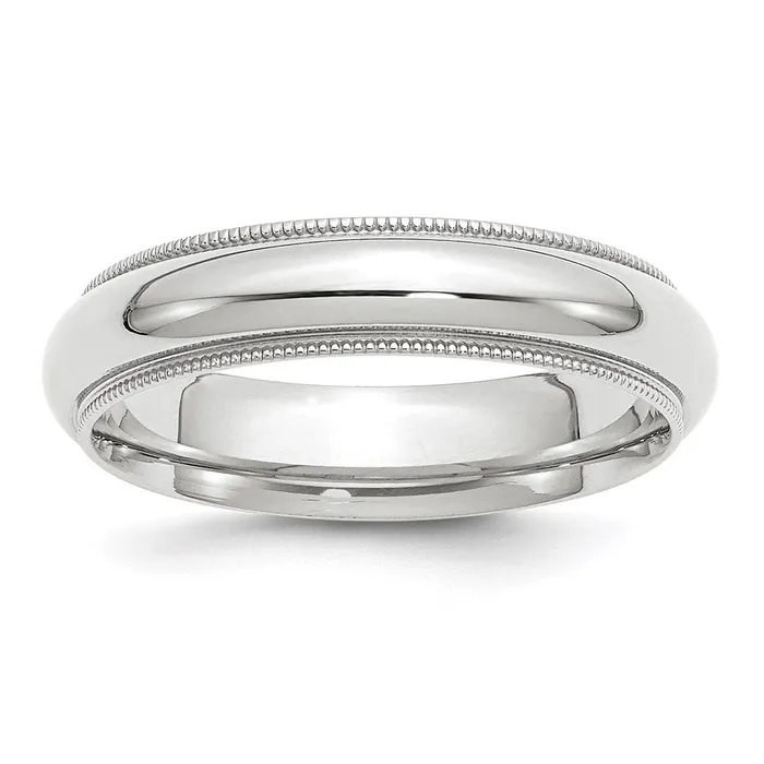 Solid 18K White Gold 5mm Milgrain Comfort Fit MensWomens Wedding Band Ring Size 13 Goldia Rings Solid 18K White Gold 5mm Milgrain Comfort Fit MensWomens Wedding Band Ring Size 13 Goldia Rings