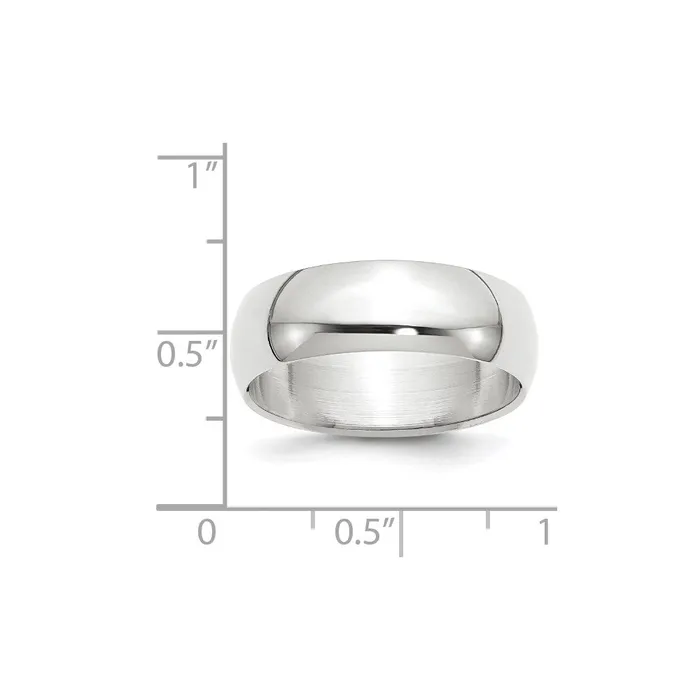 Solid 18K White Gold 7mm Half Round MensWomens Wedding Band Ring Size 14 Goldia Rings Solid 18K White Gold 7mm Half Round MensWomens Wedding Band Ring Size 14 Goldia Rings