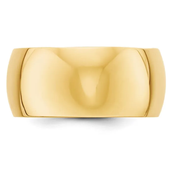 Solid 18K Yellow Gold 10mm Half Round MensWomens Wedding Band Ring Size 13 Goldia Rings