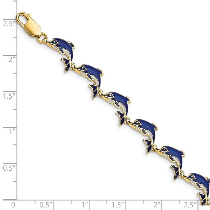 14k Enameled Dolphin BraceletWBCFB1576725 WB Choice Jewelry Bracelets 14k Enameled Dolphin BraceletWBCFB1576725 WB Choice Jewelry Bracelets