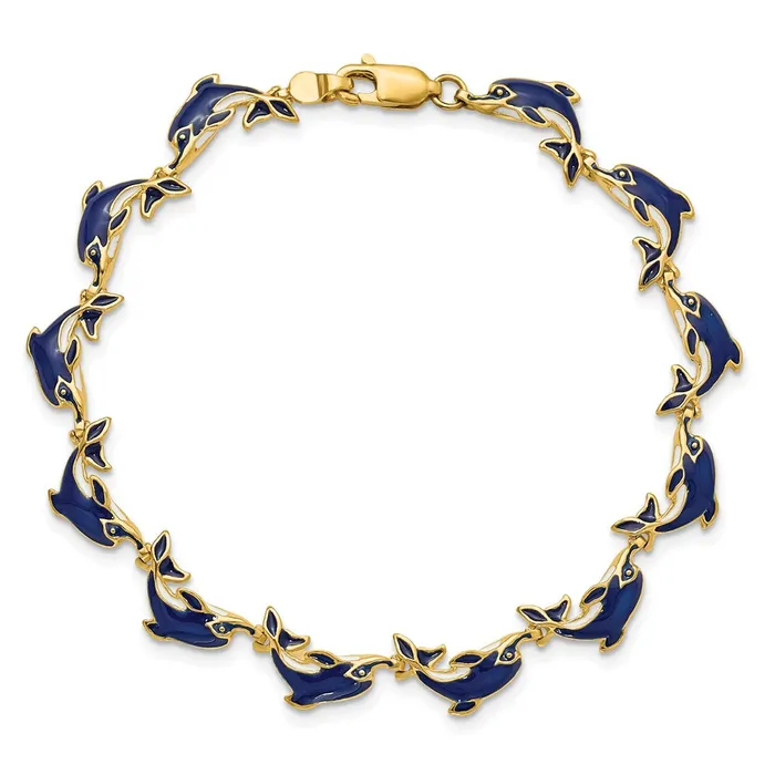 14k Enameled Dolphin BraceletWBCFB1576725 WB Choice Jewelry Bracelets 14k Enameled Dolphin BraceletWBCFB1576725 WB Choice Jewelry Bracelets