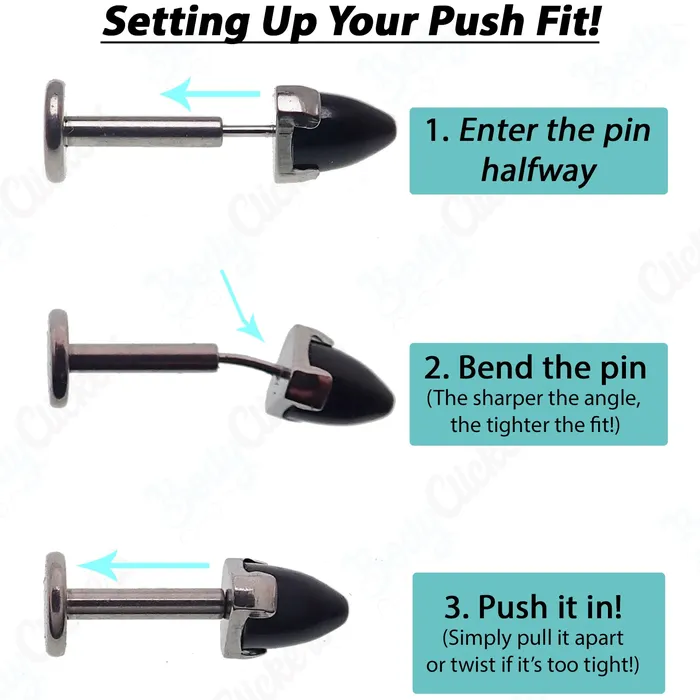 Body Clickers Earrings Minimalist Flat Bar Push Fit Titanium Earring 14g 16g 18g 20g Body Clickers Earrings Minimalist Flat Bar Push Fit Titanium Earring 14g 16g 18g 20g
