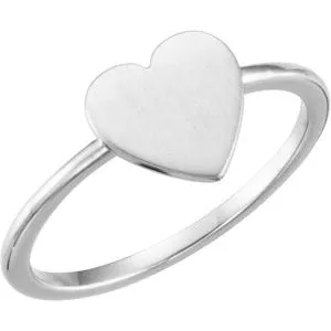 Continuum Sterling Silver Heart Engravable Ring 514081004PSTWBC WB Choice Jewelry Rings Continuum Sterling Silver Heart Engravable Ring 514081004PSTWBC WB Choice Jewelry Rings
