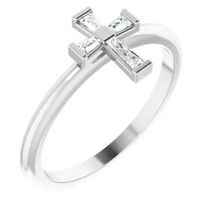 Rings Platinum 110 CTW Diamond Stackable Cross RingR43098603PSTWBC WB Choice Jewelry Rings Platinum 110 CTW Diamond Stackable Cross RingR43098603PSTWBC WB Choice Jewelry