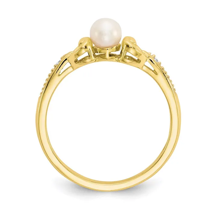 Rings WB Choice Jewelry 10K FW Cultured Pearl and Diamond RingWBC10XB279 Rings WB Choice Jewelry 10K FW Cultured Pearl and Diamond RingWBC10XB279