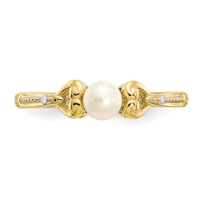 Rings WB Choice Jewelry 10K FW Cultured Pearl and Diamond RingWBC10XB279 Rings WB Choice Jewelry 10K FW Cultured Pearl and Diamond RingWBC10XB279