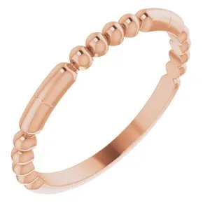 Rings WB Choice Jewelry 14K Rose Beaded Stackable Ring 51779103PSTWBC