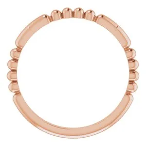 Rings WB Choice Jewelry 14K Rose Beaded Stackable Ring 51779103PSTWBC Rings WB Choice Jewelry 14K Rose Beaded Stackable Ring 51779103PSTWBC