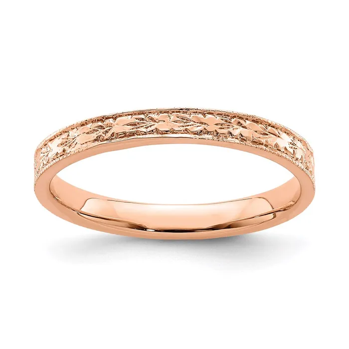 Rings WB Choice Jewelry 14K Rose Polished Floral BandR672RWBC