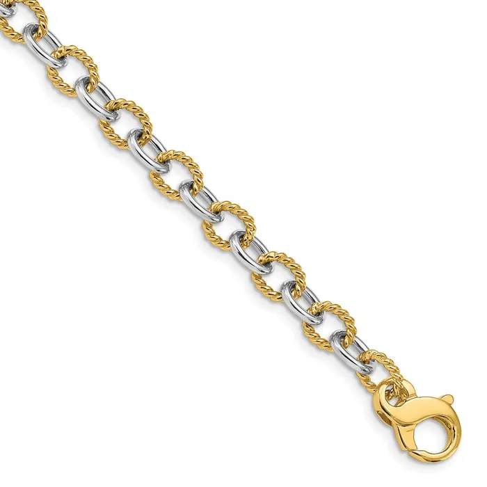 Rings WB Choice Jewelry 14k Twotone 65mm Fancy Link ChainWBCLK69985
