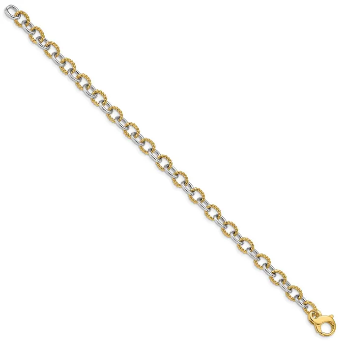 Rings WB Choice Jewelry 14k Twotone 65mm Fancy Link ChainWBCLK69985 Rings WB Choice Jewelry 14k Twotone 65mm Fancy Link ChainWBCLK69985