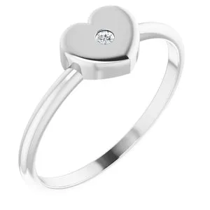 Rings WB Choice Jewelry Platinum 01 CT Diamond Solitaire Heart Youth Ring 19402603PSTWBC Rings WB Choice Jewelry Platinum 01 CT Diamond Solitaire Heart Youth Ring 19402603PSTWBC