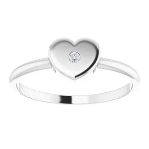 Rings WB Choice Jewelry Platinum 01 CT Diamond Solitaire Heart Youth Ring 19402603PSTWBC Rings WB Choice Jewelry Platinum 01 CT Diamond Solitaire Heart Youth Ring 19402603PSTWBC