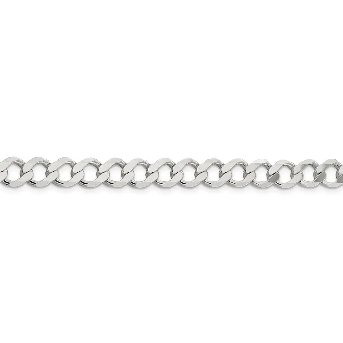 Sterling Silver 81mm Semisolid Flat Curb ChainWBCQLFB1807 WB Choice Jewelry Rings