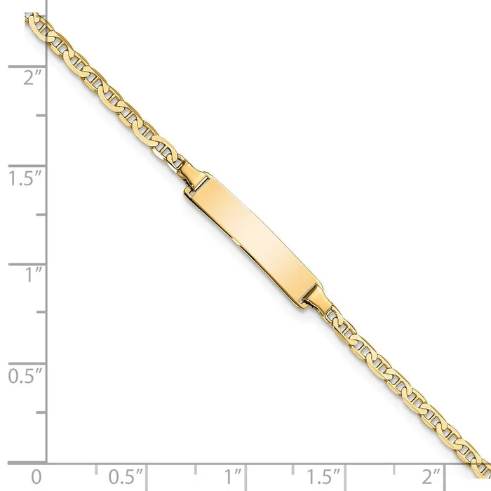 WB Choice Jewelry Bracelets 14k Flat Anchor Link ID BraceletWBCLID717 WB Choice Jewelry Bracelets 14k Flat Anchor Link ID BraceletWBCLID717