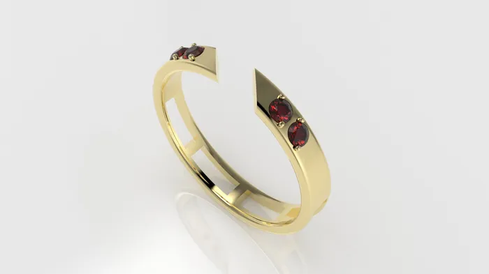 14K Engagement band Ring with 2 RUBY 4mm stt 2 prong JCM DESIGN JEWELRY Rings
