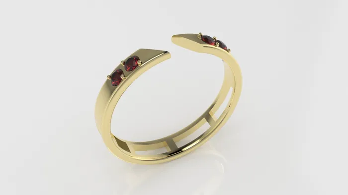 14K Engagement band Ring with 2 RUBY 4mm stt 2 prong JCM DESIGN JEWELRY Rings
