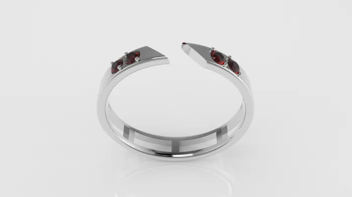 14K Engagement band Ring with 2 RUBY 4mm stt 2 prong JCM DESIGN JEWELRY Rings