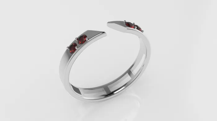 14K Engagement band Ring with 2 RUBY 4mm stt 2 prong JCM DESIGN JEWELRY Rings