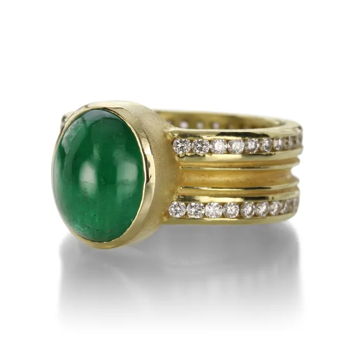 Barbara Heinrich Rings Emerald and Diamond Ring