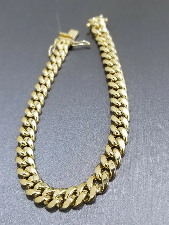 Bracelets globalwatches10 REAL 10k Gold Miami Cuban Link 8 Bracelet 9mm Men Box Clasp