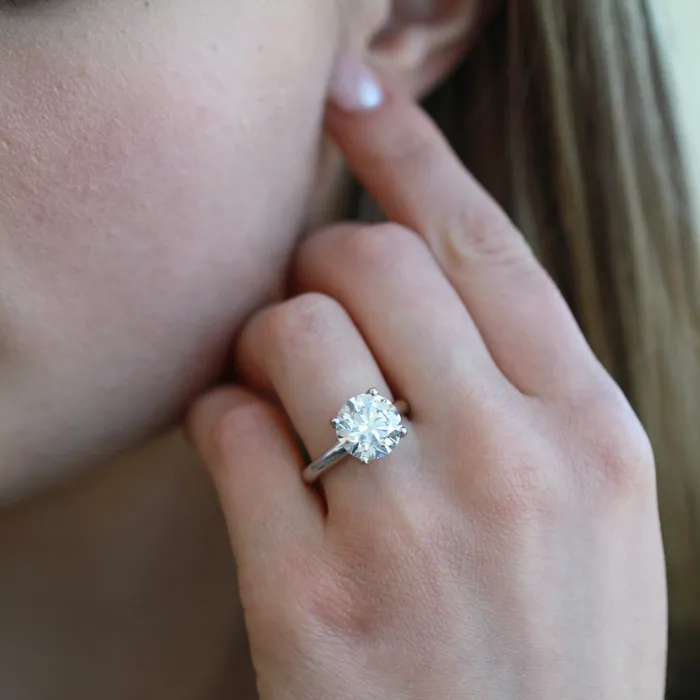 Diamond Evolution Rings 14kt White Gold 502cttw LabCreated Round Diamond Engagement Ring