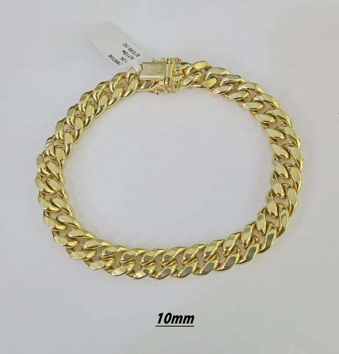 Gold and Diamond Bracelets Real 10k Miami Cuban link Bracelet 6mm11mm 759 10kt Yellow Gold