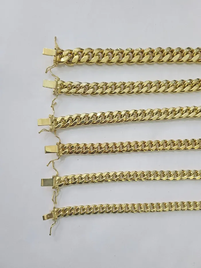 Gold and Diamond Bracelets Real 10k Miami Cuban link Bracelet 6mm11mm 759 10kt Yellow Gold