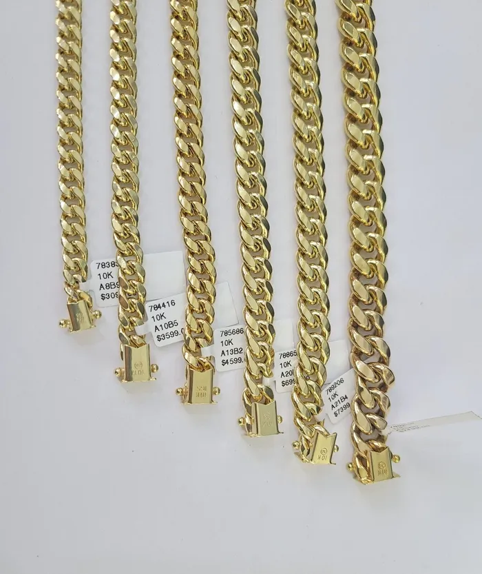 Gold and Diamond Bracelets Real 10k Miami Cuban link Bracelet 6mm11mm 759 10kt Yellow Gold