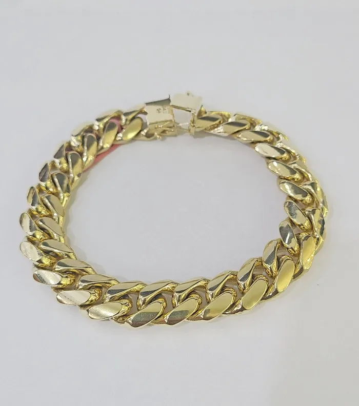 Gold and Diamond Bracelets Real 14k Yellow Gold Miami Cuban link Bracelet 13mm 759 Inch Solid Gold and Diamond Bracelets Real 14k Yellow Gold Miami Cuban link Bracelet 13mm 759 Inch Solid