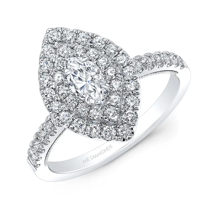 Independent Jewellers Rings 14kt White Gold 100cttw Marquise Cut Double Halo Engagement Ring Independent Jewellers Rings 14kt White Gold 100cttw Marquise Cut Double Halo Engagement Ring