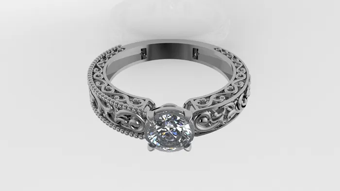JCM DESIGN JEWELRY 14K Gold Solitaire Ring with 1 Diamond STT 4Prong Rings