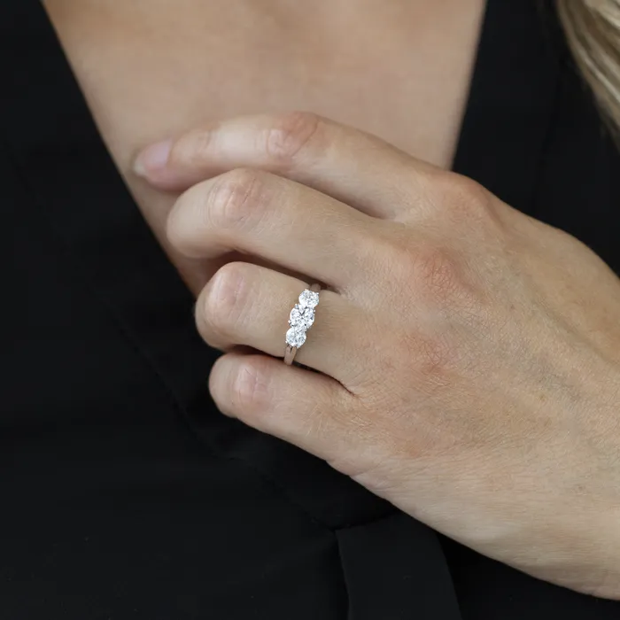 Maple Leaf Diamonds Rings 14kt White Gold 153cttw Three Stone Engagement Ring