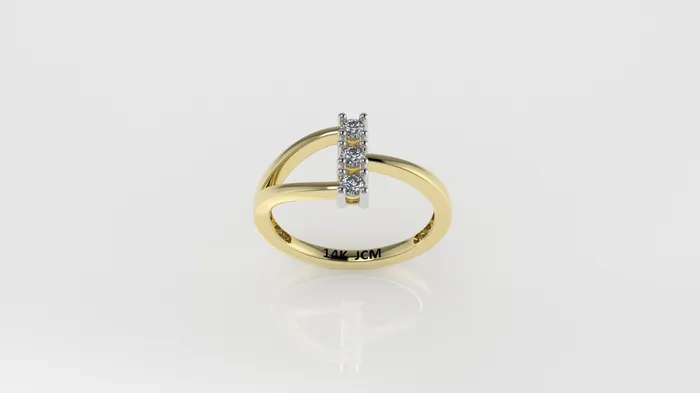 Rings 14K Gold Ring with 3 DIAMONDS STT Prong Jcm 21 jewelry