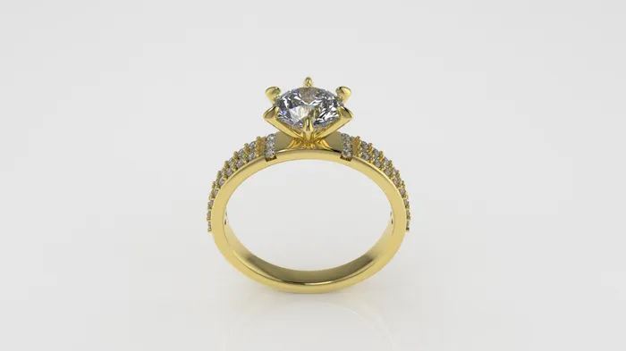 Rings JCM DESIGN JEWELRY 14K Gold Solitaire Ring with 39 Diamonds STT 6Prong and Cut Chanel Rings JCM DESIGN JEWELRY 14K Gold Solitaire Ring with 39 Diamonds STT 6Prong and Cut Chanel