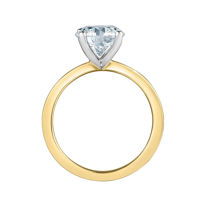Rings Maple Leaf Diamonds 14kt Yellow and White Gold 100ct Round Canadian Diamond Engagement Ring
