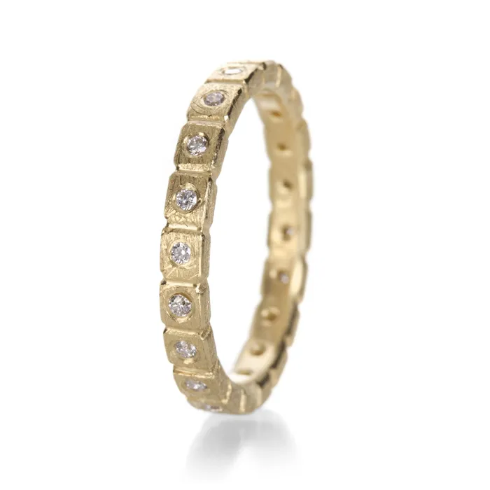 Square Band with Diamonds Barbara Heinrich Rings