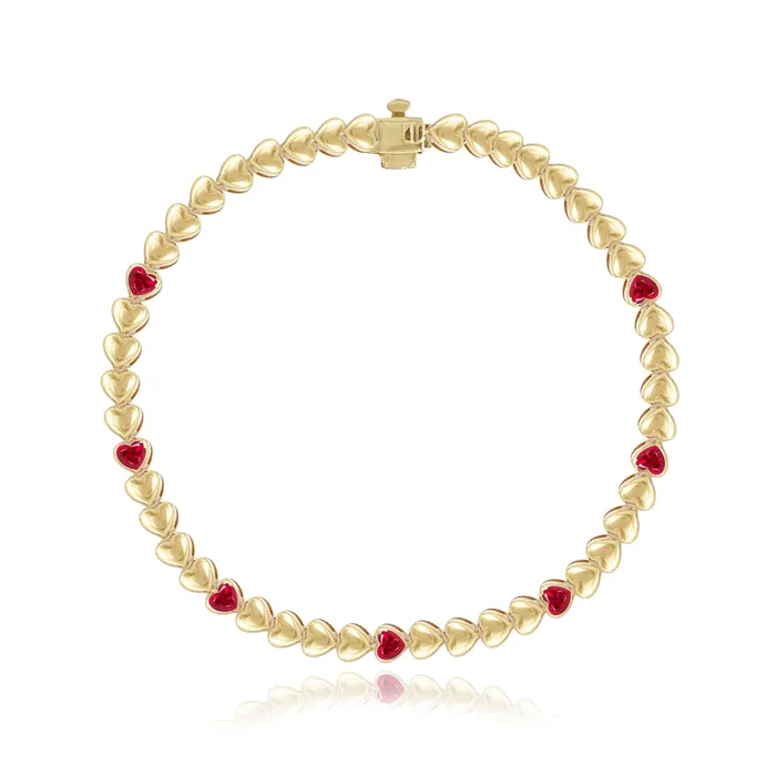 Alev Jewelry Bracelets Heart Gemstone Golden Bracelet