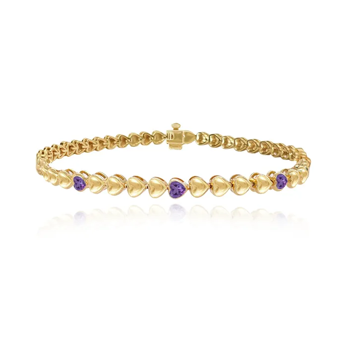 Alev Jewelry Bracelets Heart Gemstone Golden Bracelet