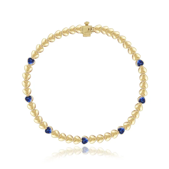 Alev Jewelry Bracelets Heart Gemstone Golden Bracelet
