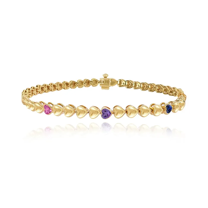 Alev Jewelry Bracelets Heart Gemstone Golden Bracelet