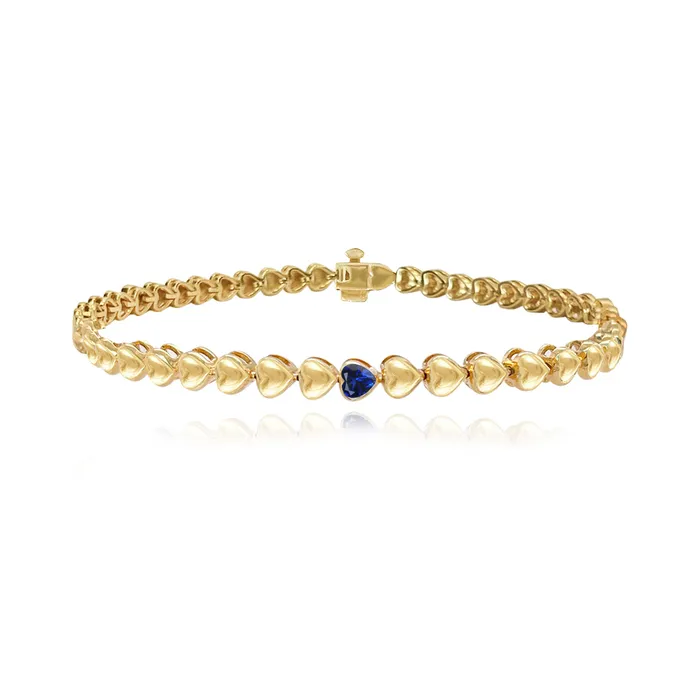 Alev Jewelry Bracelets Heart Gemstone Golden Bracelet