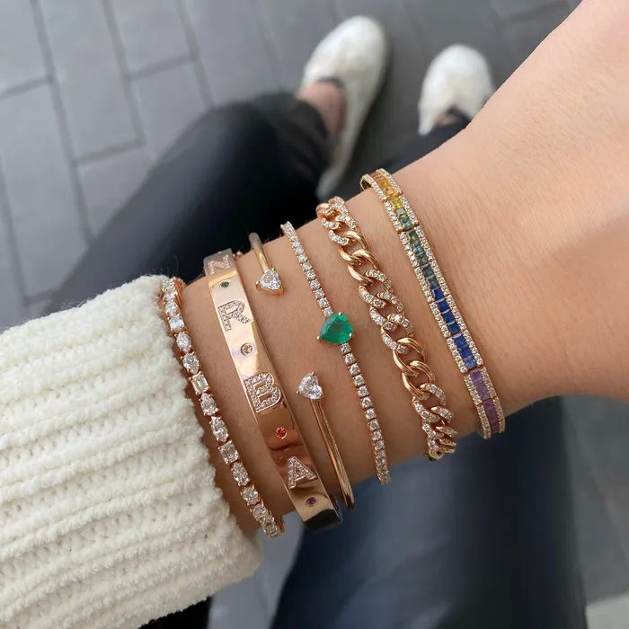 Alev Jewelry Tennis Bracelet with Solitaire Gemstone Bracelets